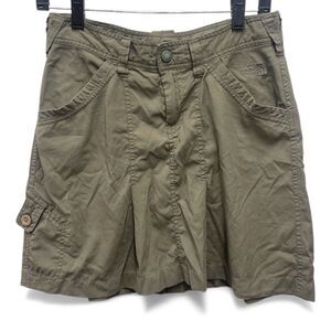 The North Face Skirt Women's Size 4 Olive Green Cargo Pleated Side Pocket Knee